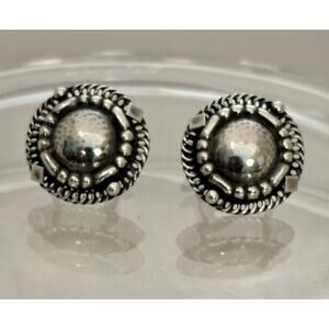 Vintage GEORG JENSEN Sterling Silver MCM Screw Back EARRINGS Denmark # 85